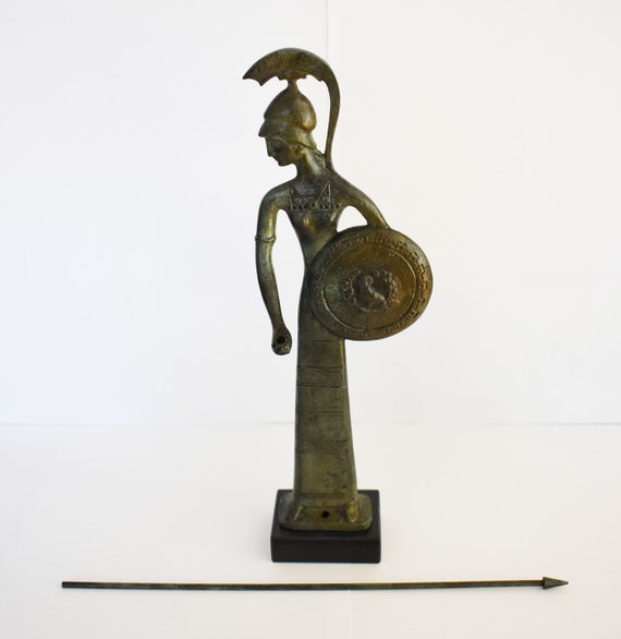 handicraft and warfare Bronze Athena Minerva with chariot Goddess of wisdom 