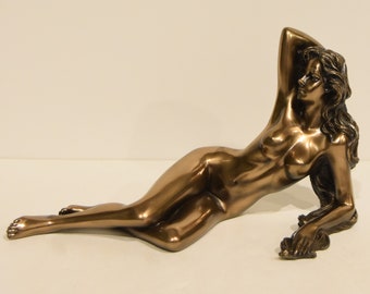 Statue de femme nue - J'aimerais pouvoir me souvenir de ce premier jour, première heure, premier moment de votre rencontre - Résine de bronze coulé à froid