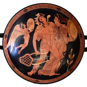 Revel of Dionysus and Ariadne - Eros - Small Red Figure Kylix Vase - 390 BC - The Meleager Painter - British Museum - Replica