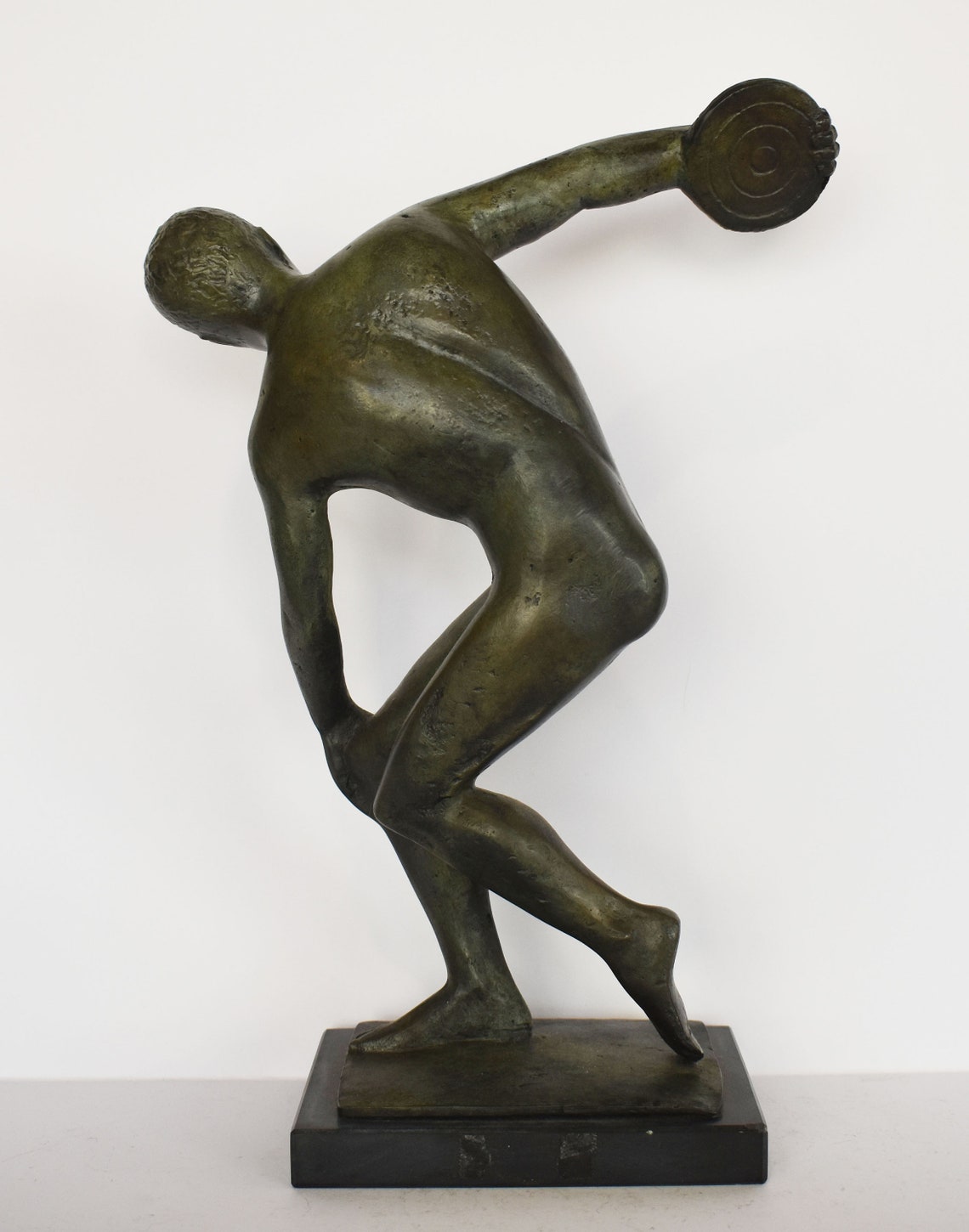 Discobolus of Myron Discus Thrower pure Bronze Sculpture Etsy