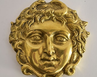 Gorgoneion - Gorgon head -  Apotropaic Amulet - Ancient Greece - Paperweight - pure bronze  statue