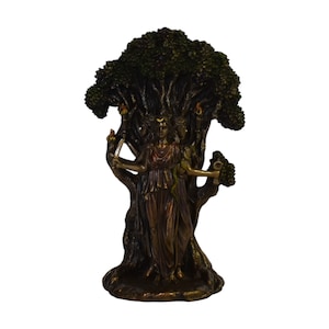 Hecate Hekate - Ancient Greek Goddess of Magic, Witchcraft, the Night, Moon, Ghosts and Necromancy - Cold Cast Bronze Resin