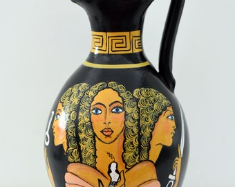 Goddess Hecate Hekate - Crossroads,  Night, Magic, Witchcraft,  Herbs and poisonous Plants, Ghosts, Necromancy, Sorcery - Ceramic Vase