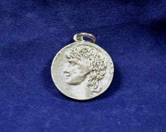 Antinous and Hadrian - An Ancient Love Story over the Centuries - Twosided Medallion - Pendant - 925 Sterling Silver