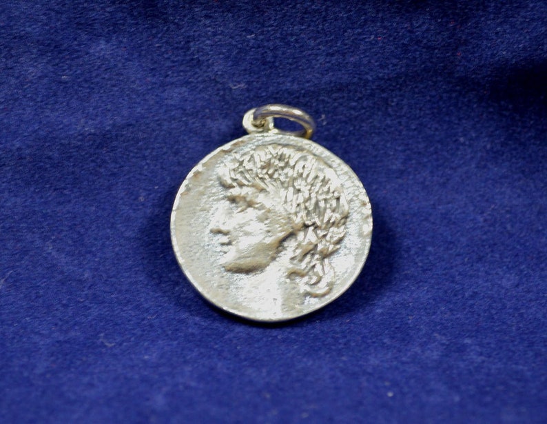 Antinous and Hadrian An Ancient Love Story over the Centuries Twosided Medallion Pendant 925 Sterling Silver image 1