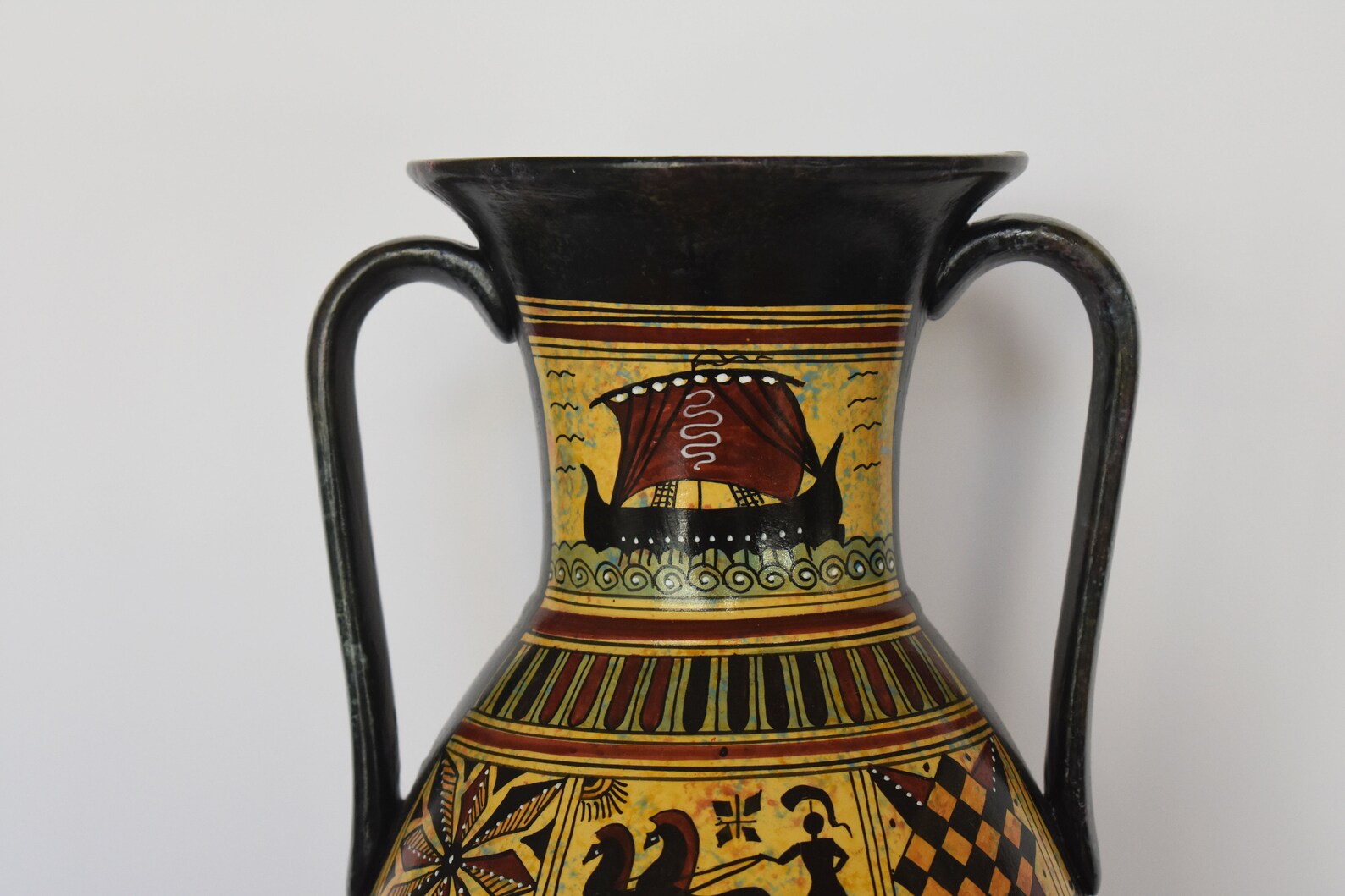 Ancient Greek Vase Warriors Marathon Runnerschariot Etsy