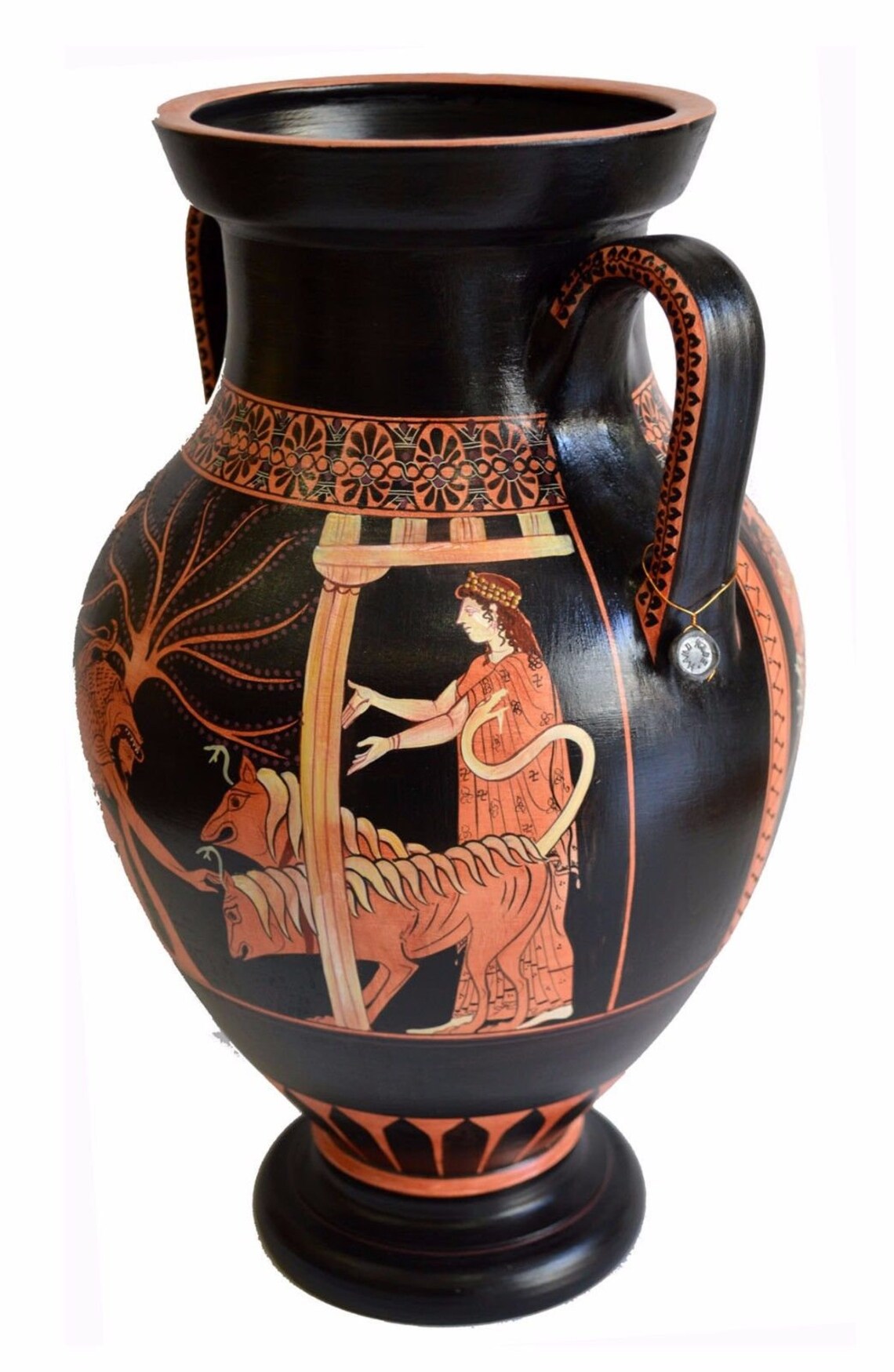 Hercules and Cerberus Red Figure Amphora Vase Museum Etsy