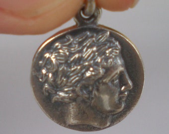 Apollo - Griechisch Römischer Gott des Lichts, der Heilung, der Musik - Philipp II von Makedonien - Münzanhänger - 925 Sterling Silber