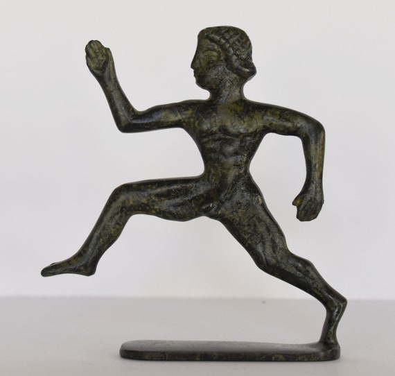 Runner Ancient Greek Olympic Games pure Bronze Sculpture Etsy