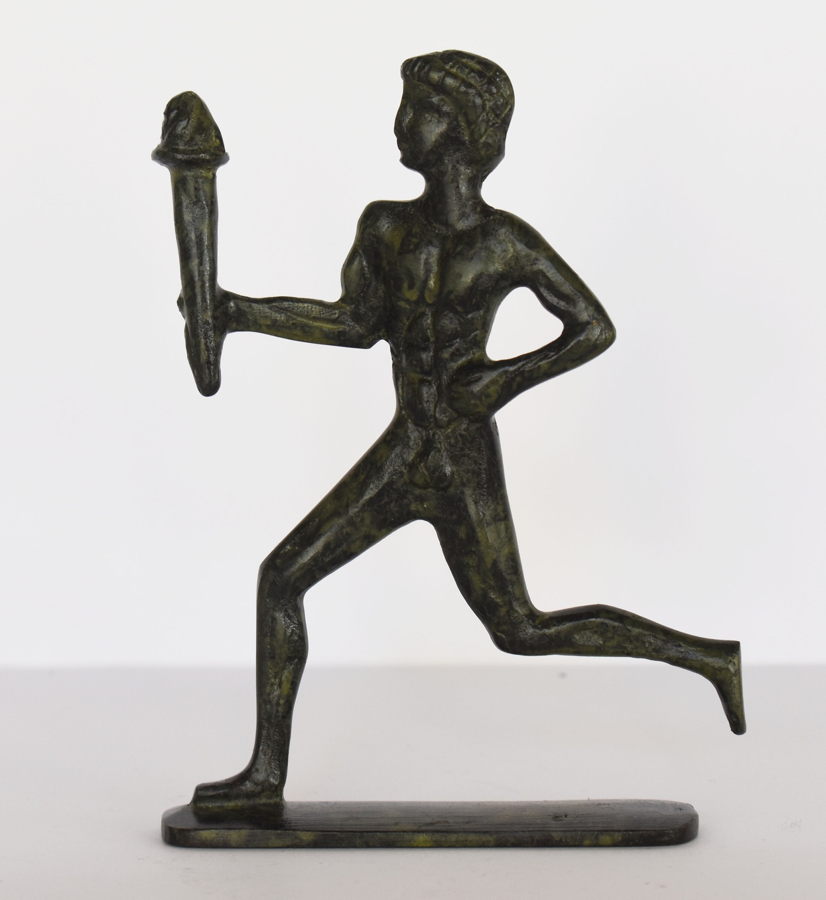 Torchbearer - Ancient Greek Olympic Games- pure Bronze Sculpture