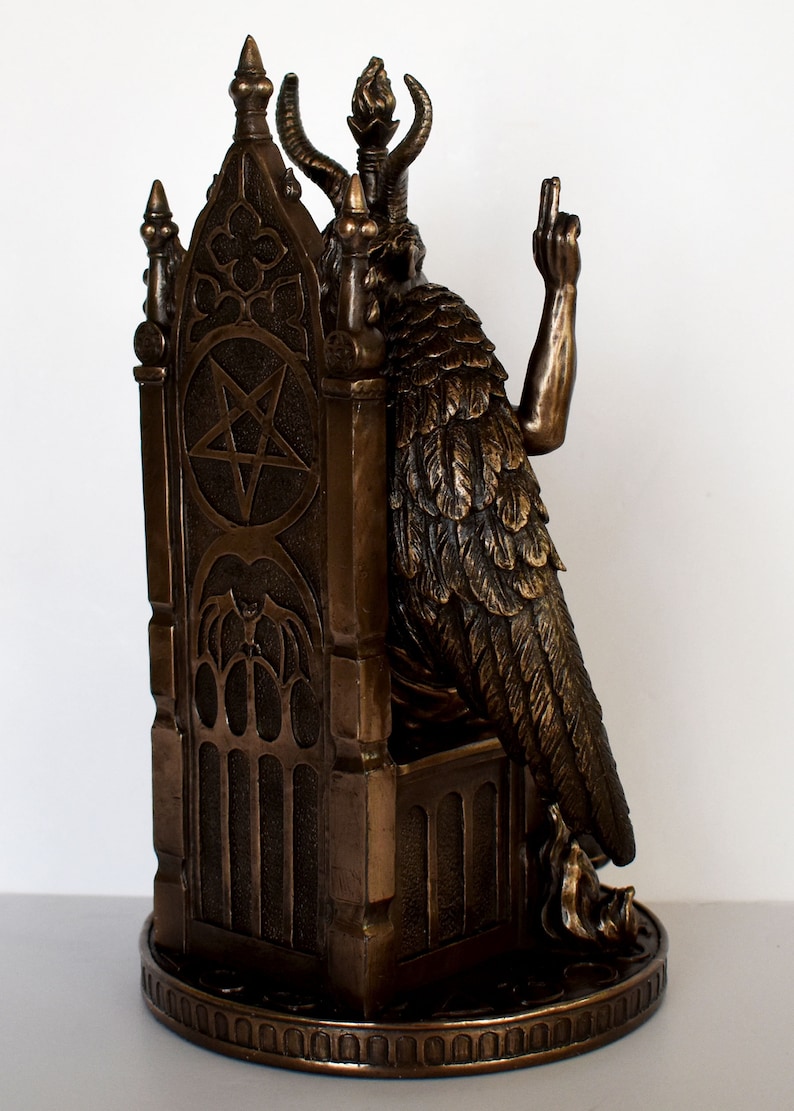 Baphomet Deity worshipped by the Knights Templar and into various Occult and Western Esoteric traditions Cold Cast Bronze Resin image 4