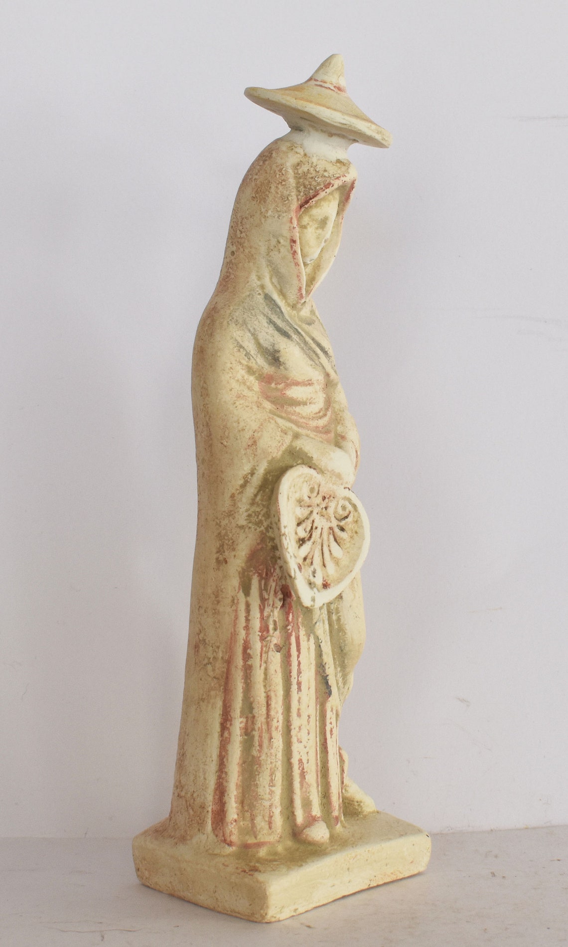 Tanagra Figurine Draped Young Woman Wearing Hat - Etsy
