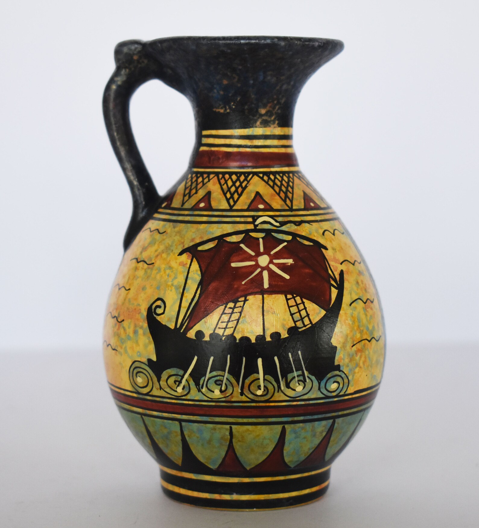 Ancient Greek vase athenian owl and ship Miniature Etsy