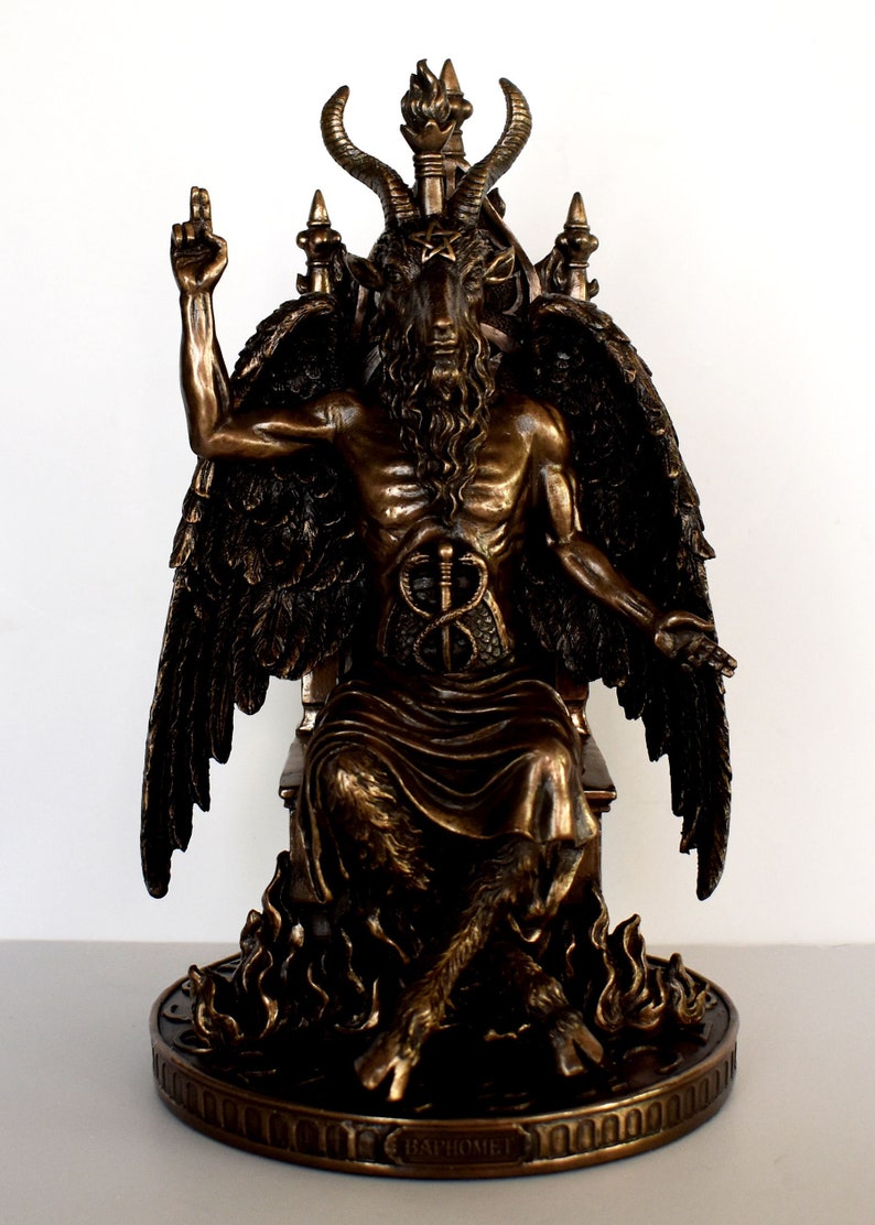 Baphomet Deity worshipped by the Knights Templar and into various Occult and Western Esoteric traditions Cold Cast Bronze Resin image 1