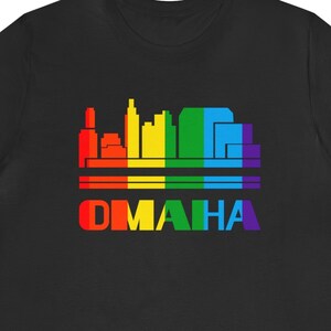 Omaha LGBT Shirt Omaha Nebraska Rainbow Skyline Omaha Pride Tee LGBTQ Gift