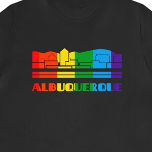 Albuquerque LGBT Shirt Albuquerque New Mexico Rainbow Skyline Albuquerque Pride Tee LGBTQ Gift