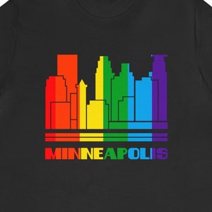 Minneapolis LGBT Shirt Minneapolis Minnesota Rainbow Skyline Minneapolis Pride Tee LGBTQ Gift