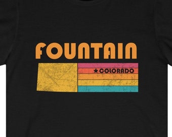 Fountain Shirt Colorado Tshirt City Retro Gift Idea Tourist Tee Fountain Colorado Gift CO Fountain Souvenir Shirt