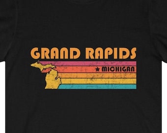 Grand Rapids Shirt Michigan Tshirt City Retro Gift Idea Tourist Tee Grand Rapids Michigan Gift MI Grand Rapids Souvenir Shirt
