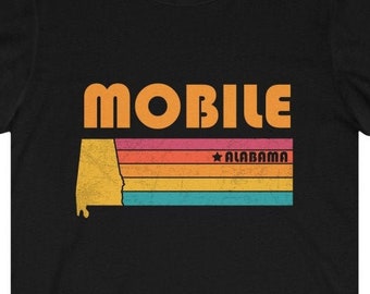 Mobile Shirt Alabama Tshirt City Retro Gift Idea Tourist Tee Mobile Alabama Gift AL Mobile Souvenir Shirt