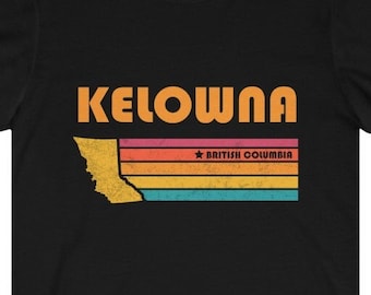Kelowna Camisa Columbia Británica Camiseta Ciudad Retro Regalo Idea Turística Kelowna Columbia Británica Regalo BC Kelowna Souvenir Camisa