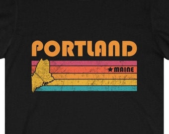 Portland Shirt Maine Tshirt City Retro Gift Idea Tourist Tee Portland Maine Gift ME Portland Souvenir Shirt
