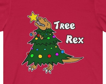 Tree Rex Shirt Christmas T-Rex Tree Dinosaur Christmas Tshirt Dino Lover Gift Idea Xmas Holiday Party Tee Funny Christmas Shirt Merry Xmas