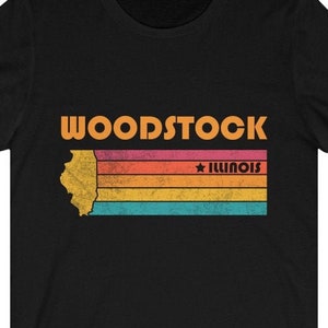 Woodstock Shirt Illinois Tshirt City Retro Gift Idea Tourist Tee Woodstock Illinois Gift IL Woodstock Souvenir Shirt