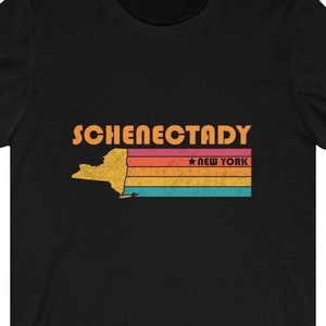 Koszulka Schenectady Koszulka Nowy Jork Miasto Retro Pomysł na prezent Koszulka turystyczna Schenectady Nowy Jork Prezent NY Koszulka pamiątkowa Schenectady