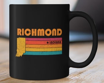 Richmond Mug Indiana Coffee Mug City Retro Gift Idea Tourist Cup Richmond Indiana Gift IN Richmond Souvenir Mug