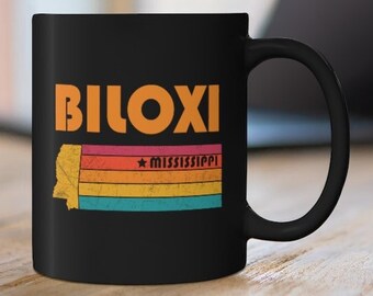 Biloxi Mug Mississippi Coffee Mug City Retro Gift Idea Tourist Cup Biloxi Mississippi Gift MS Biloxi Souvenir Mug