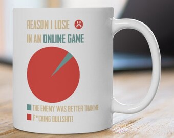 Reason I Lose In An Online Game Mug Gamer Gift Idea Gaming Mug MMORPG Cup Onlive Game Mug Videogames Gift
