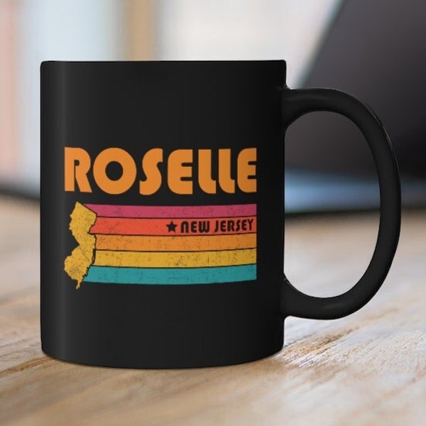 Roselle Mug New Jersey Coffee Mug City Retro Gift Idea Tourist Cup Roselle New Jersey Gift NJ Roselle Souvenir Mug