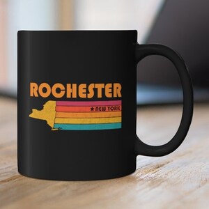 Rochester Mug New York Coffee Mug City Retro Gift Idea Tourist Cup Rochester New York Gift NY Rochester Souvenir Mug