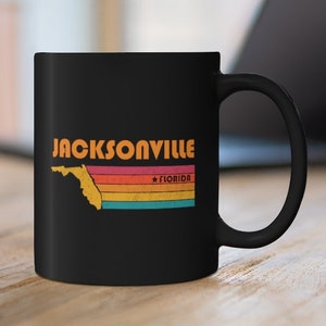 Jacksonville Mug Florida Coffee Mug City Retro Gift Idea Tourist Cup Jacksonville Florida Gift FL Jacksonville Souvenir Mug