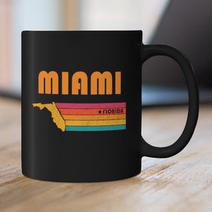 Miami Mug Florida Coffee Mug City Retro Gift Idea Tourist Cup Miami Florida Gift FL Miami Souvenir Mug