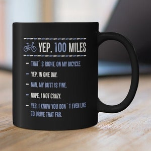 Yep 100 Meilen Becher lustige Radfahren Kaffee Becher Radfahrer Geburtstag Geschenk Fahrrad-Liebhaber Becher Fahrrad Cup Fahrrad Radfahren Radfahren Papa Becher