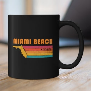 Miami Beach Mug Florida Coffee Mug City Retro Gift Idea Tourist Cup Miami Beach Florida Gift FL Miami Beach Souvenir Mug