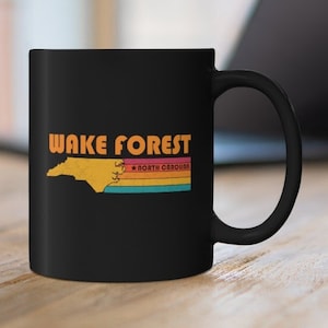 Wake Forest Mug North Carolina Coffee Mug City Retro Gift Idea Tourist Cup Wake Forest North Carolina Gift NC Wake Forest Souvenir Mug