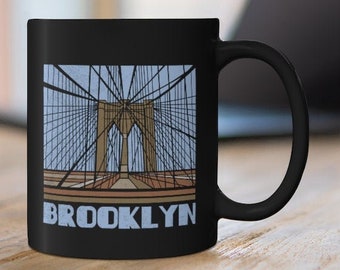 Brooklyn Bridge Mug Brooklyn Mug Vintage Souvenir Gift Idea NYC Cup New York Mug City Lover Cup Skyline Retr