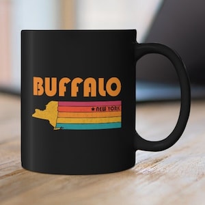 Buffalo Mug New York Coffee Mug City Retro Gift Idea Tourist Cup Buffalo New York Gift NY Buffalo Souvenir Mug