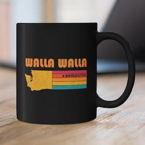 Walla Walla Taza Washington Taza de café Ciudad Retro Regalo Idea Taza Turística Walla Walla Washington Regalo WA Walla Walla Souvenir Mug