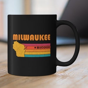 Milwaukee Mug Wisconsin Coffee Mug City Retro Gift Idea Tourist Cup Milwaukee Wisconsin Gift WI Milwaukee Souvenir Mug