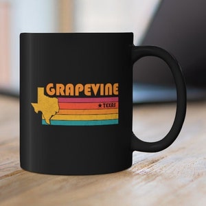 Grapevine Mug Texas Coffee Mug City Retro Gift Idea Tourist Cup Grapevine Texas Gift TX Grapevine Souvenir Mug