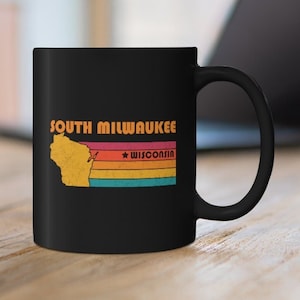 South Milwaukee Mug Wisconsin Coffee Mug City Retro Gift Idea Tourist Cup South Milwaukee Wisconsin Gift WI South Milwaukee Souvenir Mug