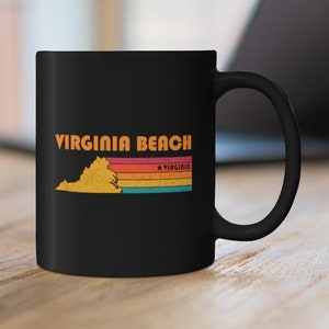 Virginia Beach Mug Virginia Coffee Mug City Retro Gift Idea Tourist Cup Virginia Beach Virginia Gift VA Virginia Beach Souvenir Mug