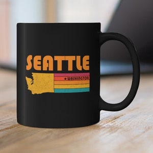 Seattle Mug Washington Coffee Mug City Retro Gift Idea Tourist Cup Seattle Washington Gift WA Seattle Souvenir Mug
