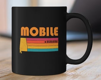 Mobile Mug Alabama Coffee Mug City Retro Gift Idea Tourist Cup Mobile Alabama Gift AL Mobile Souvenir Mug