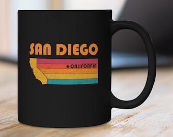 San Diego Mug California Coffee Mug City Retro Gift Idea Tourist Cup San Diego California Gift CA San Diego Souvenir Mug