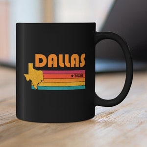Dallas Taza Texas Taza de café Ciudad Retro Idea de regalo Taza turística Dallas Texas Regalo TX Dallas Souvenir Taza